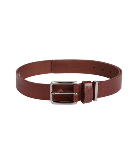 Men Brown Textured Leather Belt